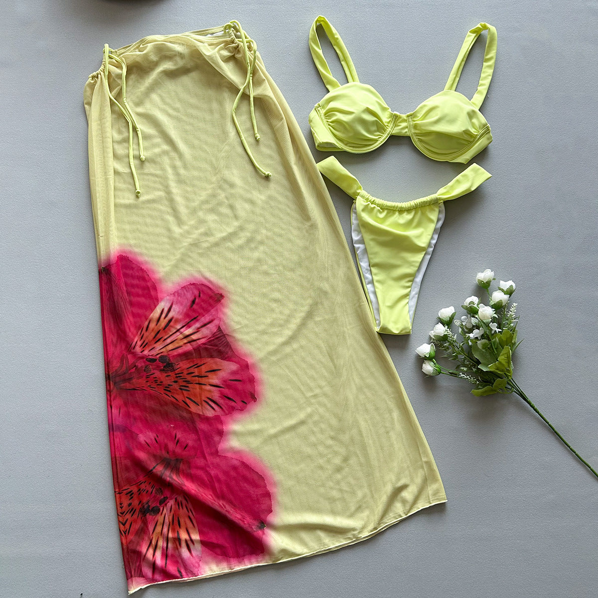 Yellow Fleur Bikini Set