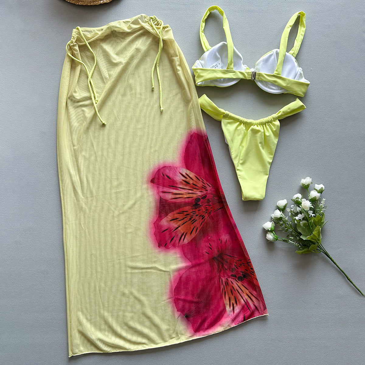 Yellow Fleur Bikini Set